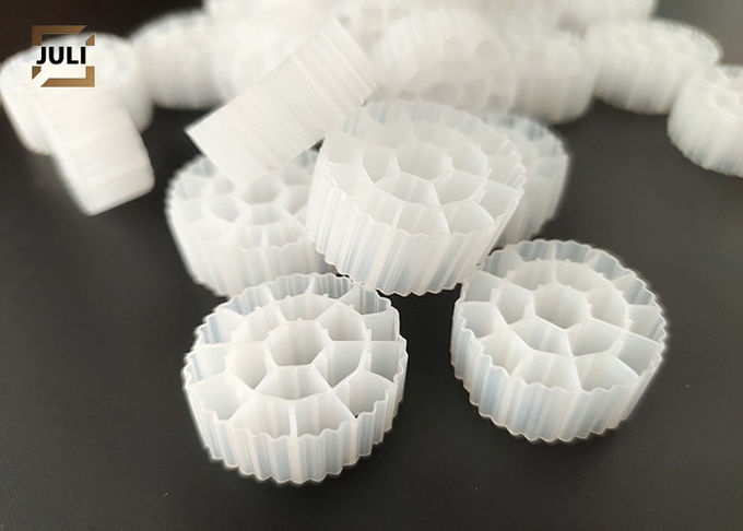 Màu trắng Chất liệu HDPE nguyên sinh K1 Phương tiện lọc MBBR Diện tích bề mặt lớn 0